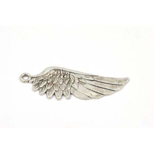 ANTIQUE SILVER WING PENDANT 55X20MM*